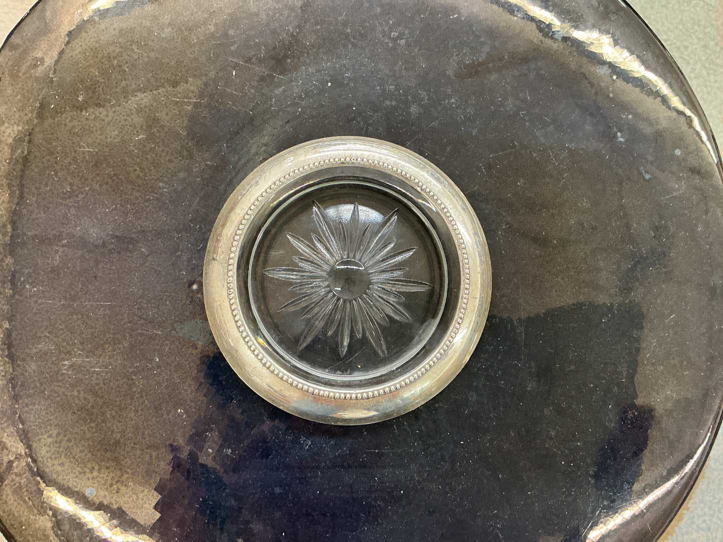 Glass and silver-Plate coaster