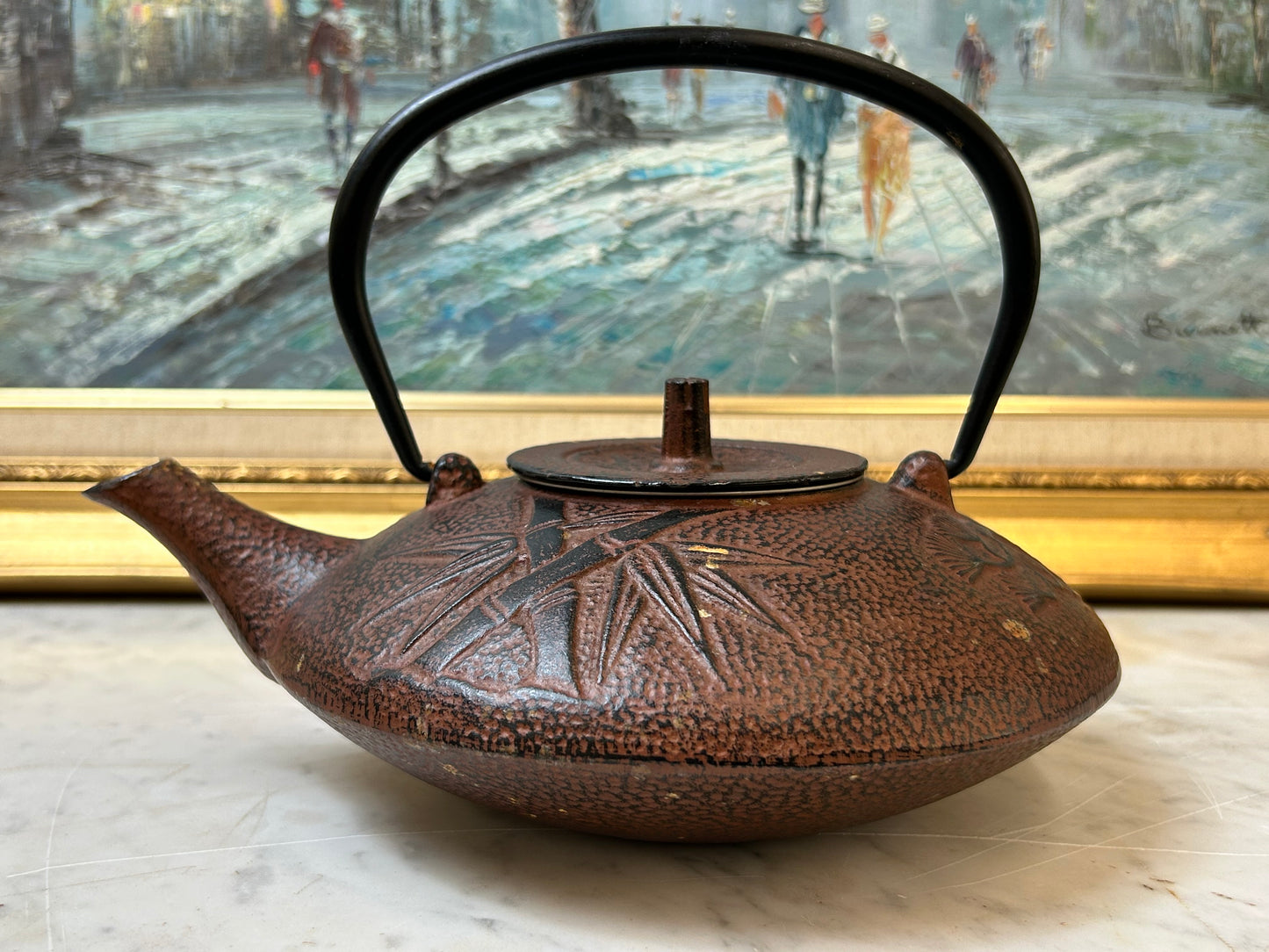 Japanese tetsubin-style cast iron teapot