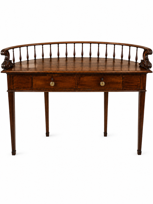 English Regency-style mahogany two-drawer sofa table,