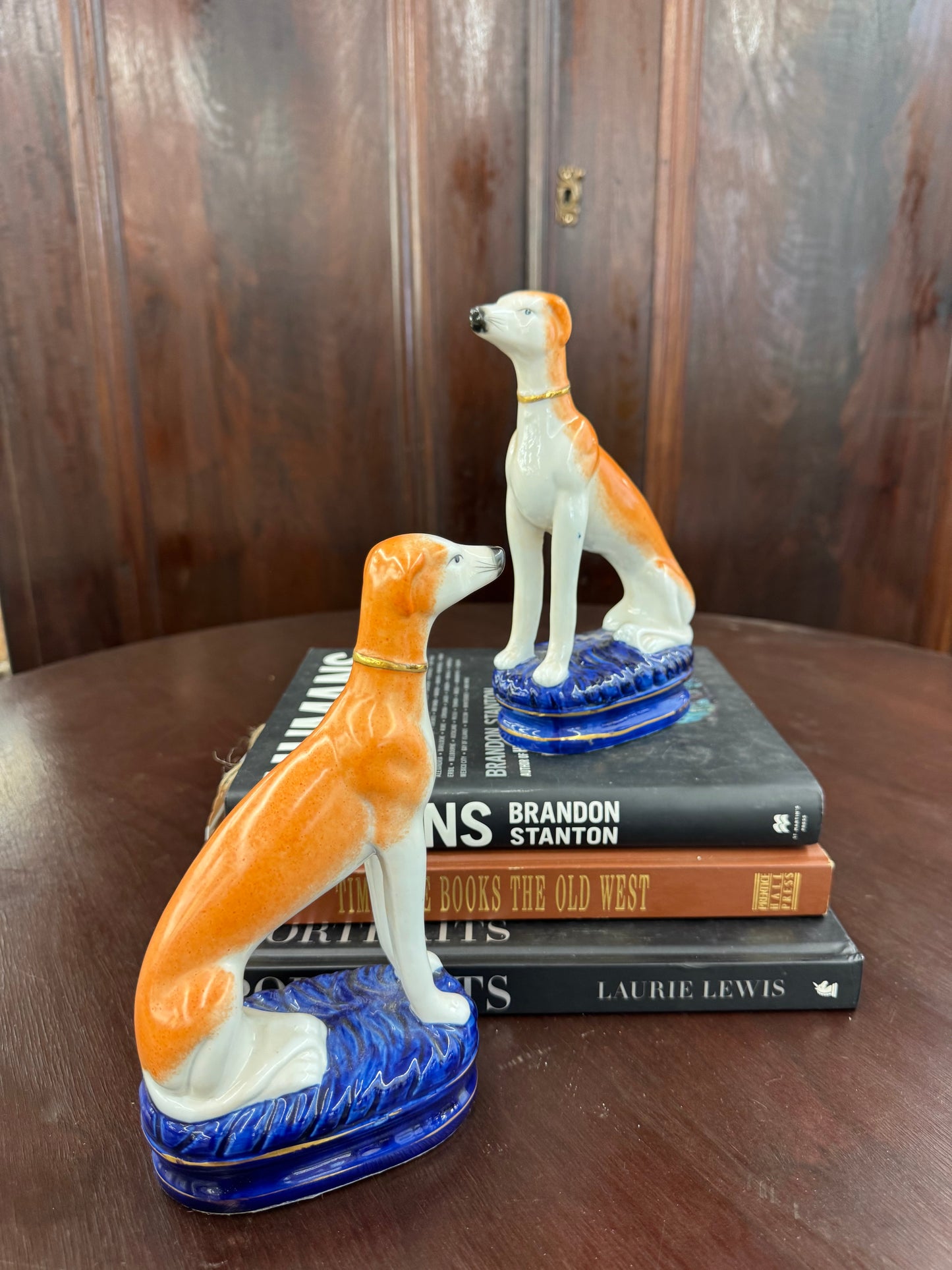 Pair of Vintage Porcelain Borzoi Figurines