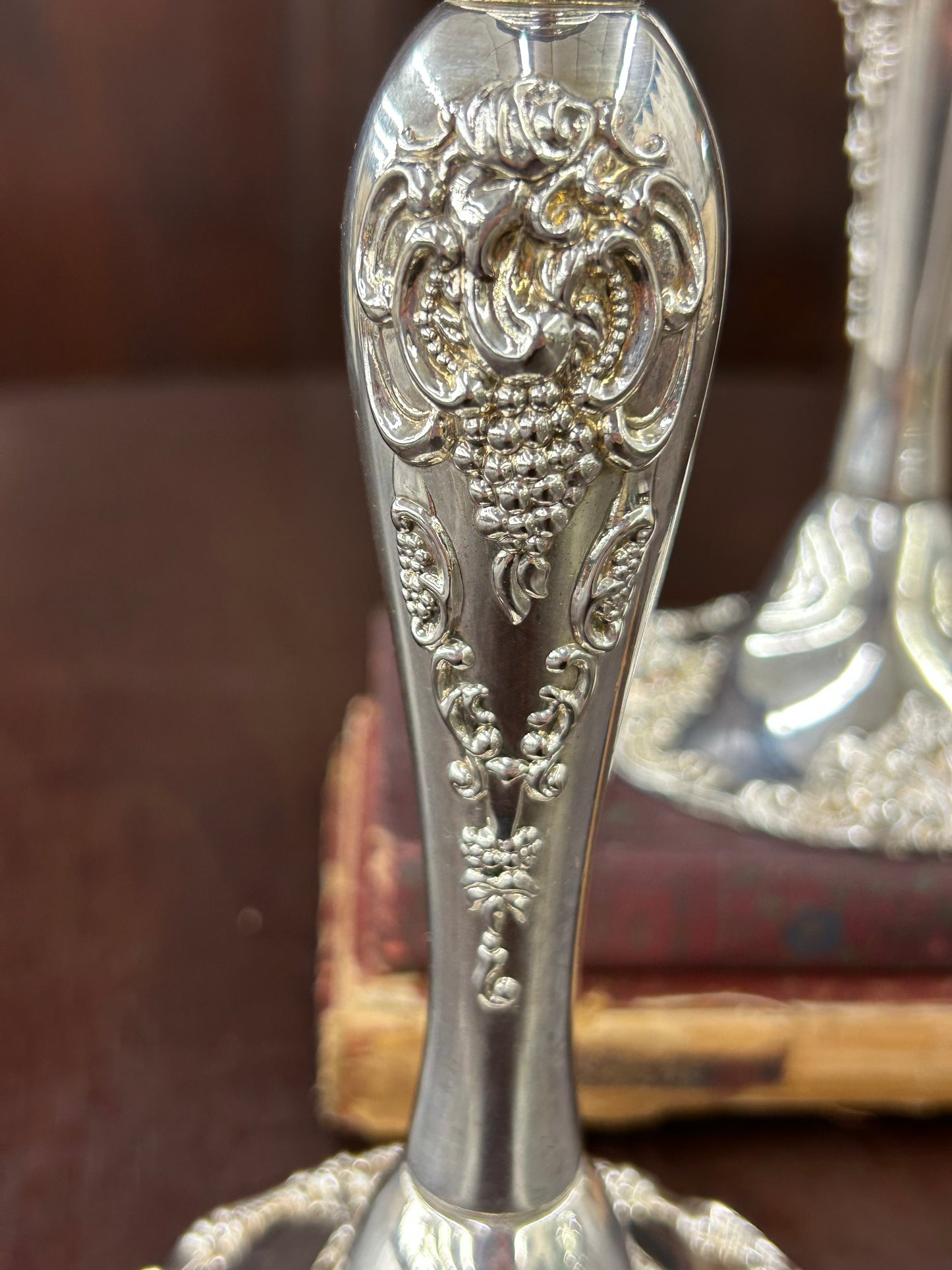 Vintage Godinger Silver-Plated Candlesticks, Pair