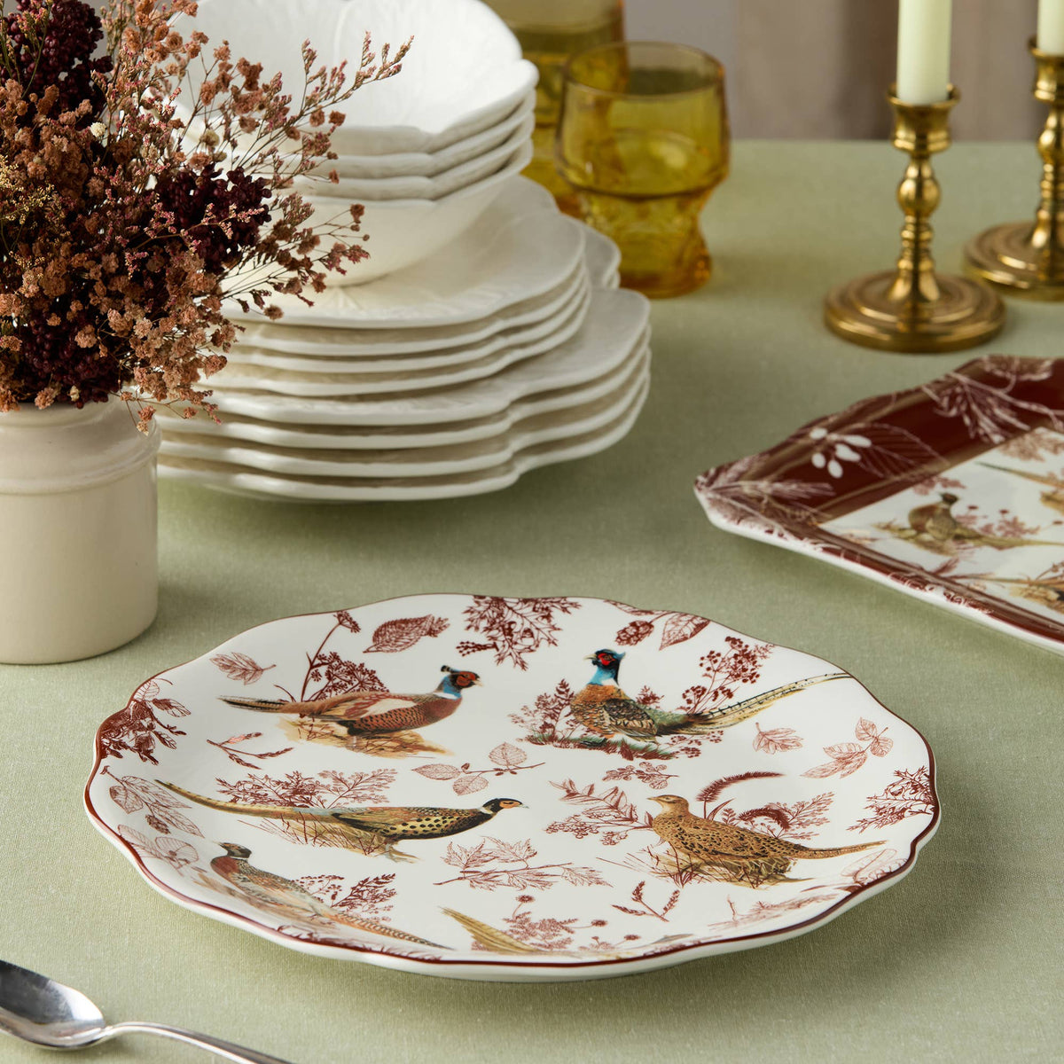 Pheasant Grove Round Platter 13"
