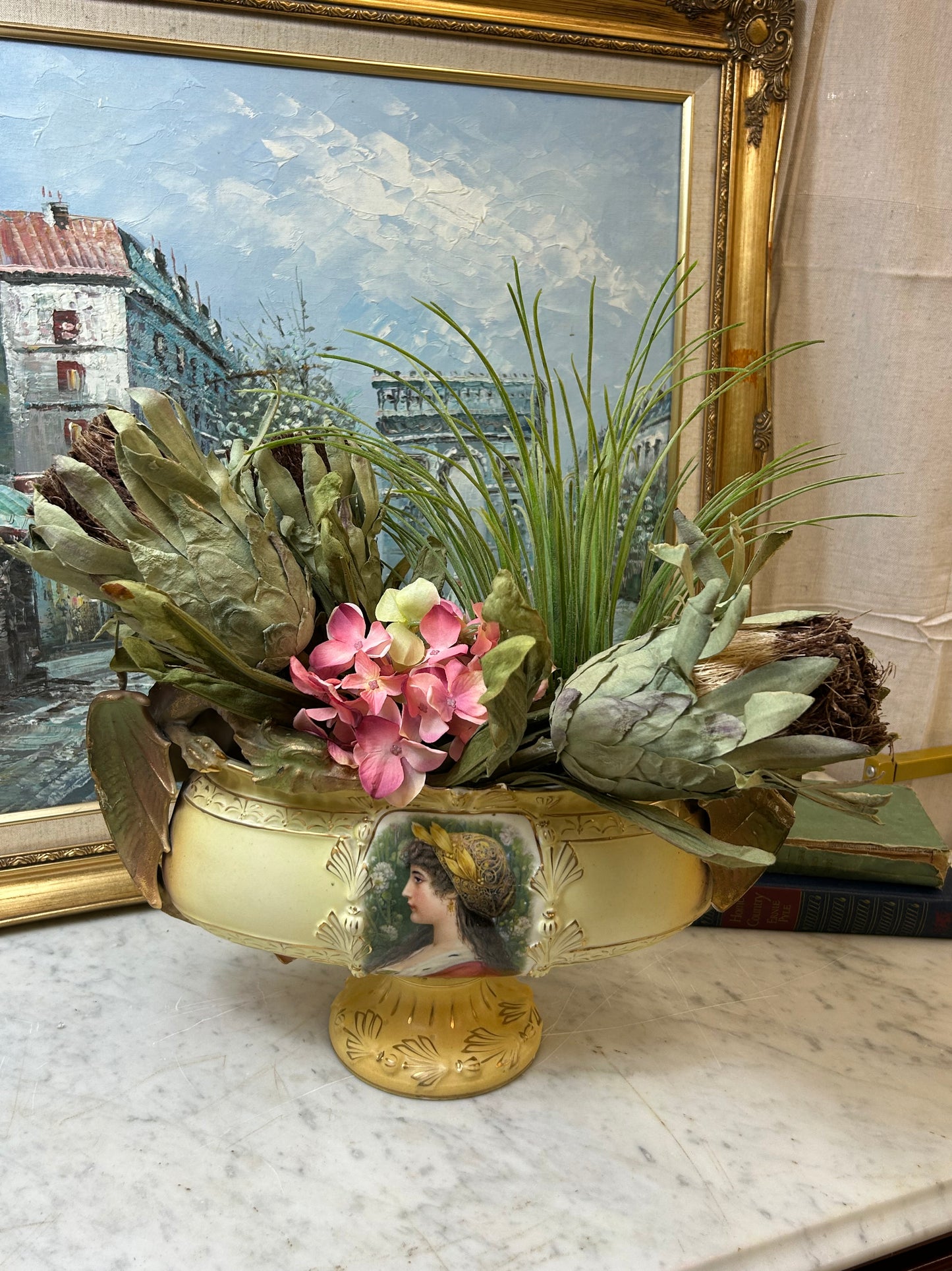 Exceptional antique Royal Wettina porcelain jardinière/centerpiece
