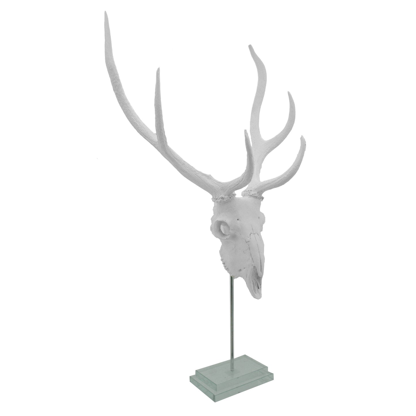 White Deer Skull Double Step Glass Base