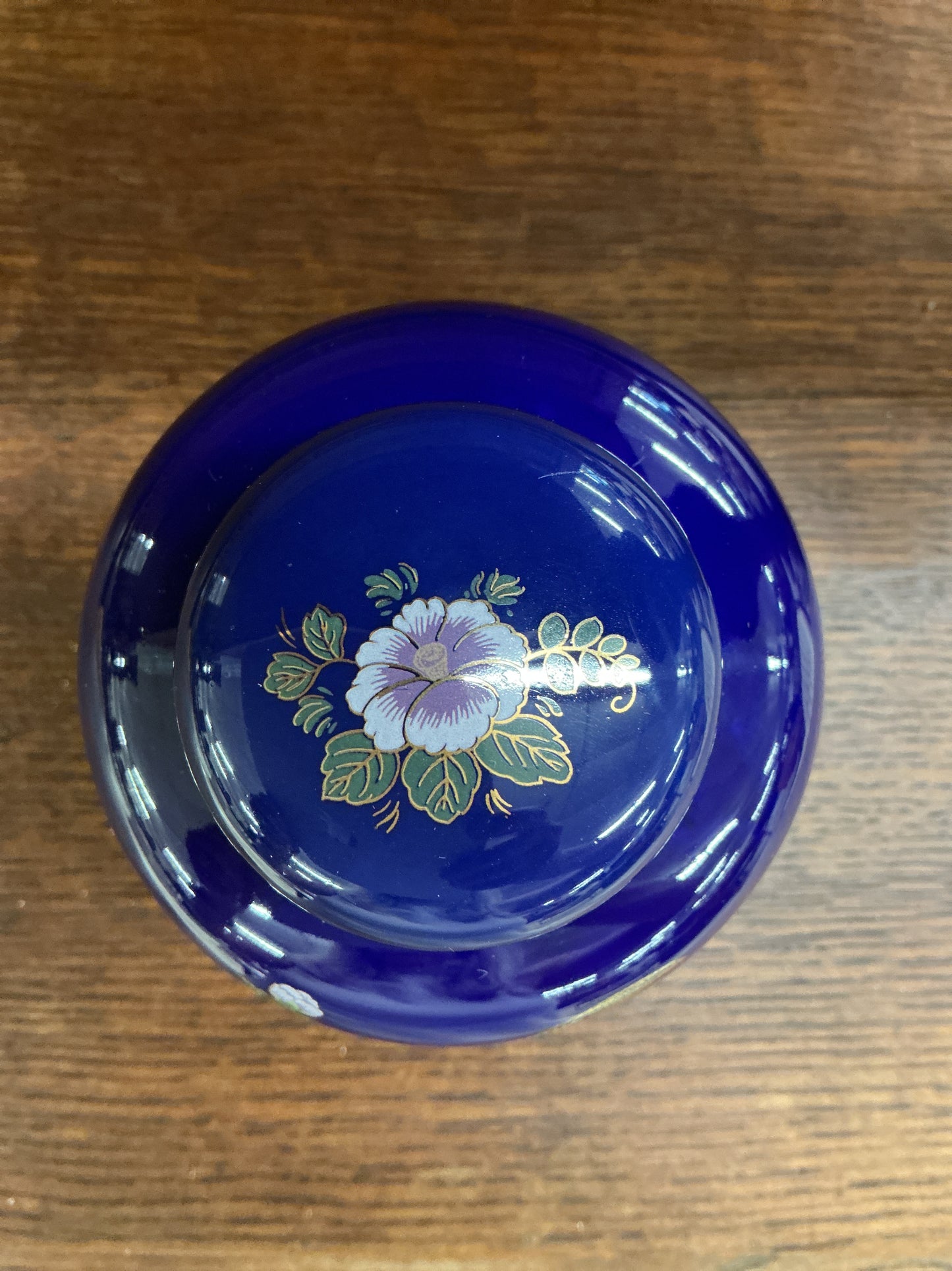 Cobalt Blue Ginger Jar with Hand-Painted Pheasant
