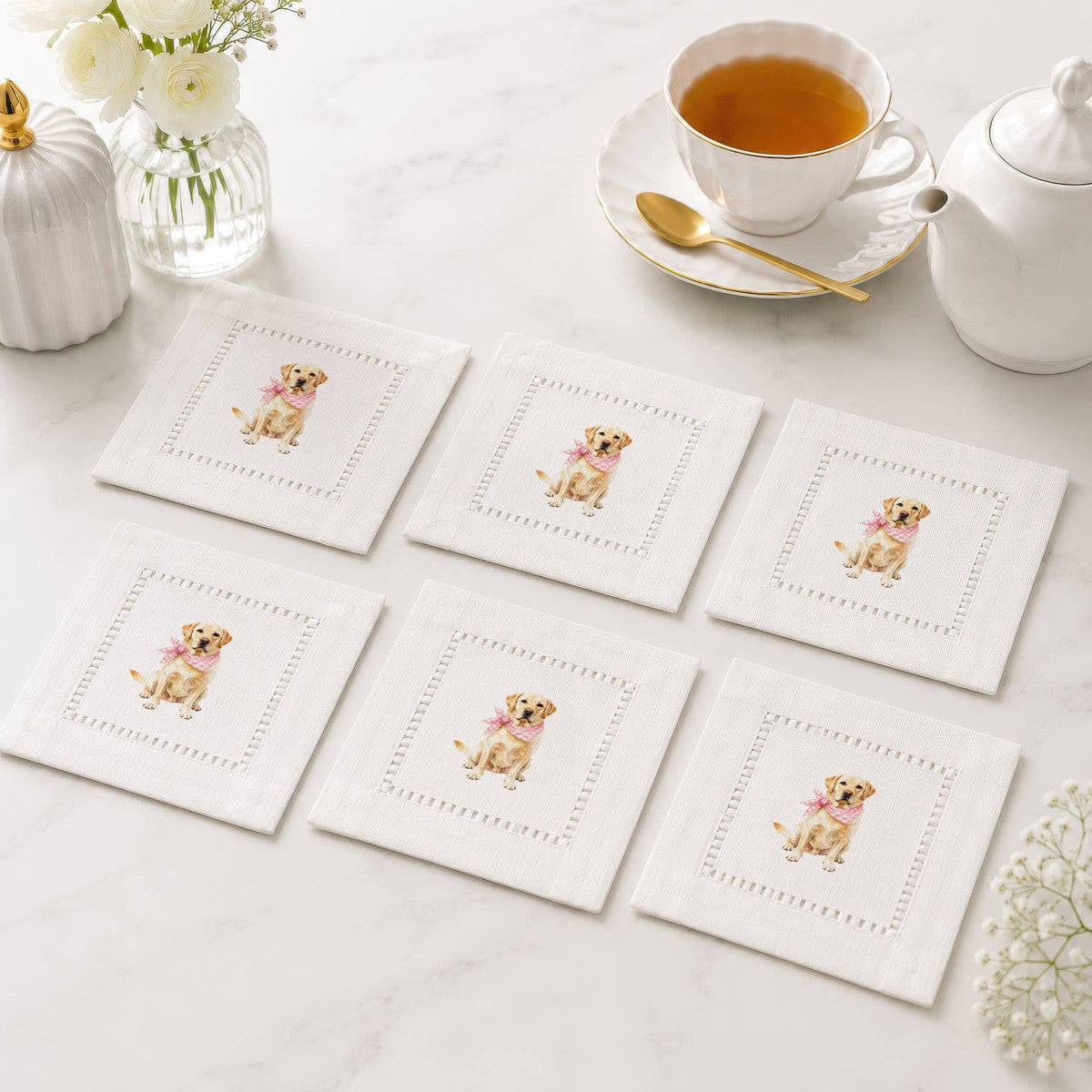 Pet Story Labrador Retriever Hemstitch Napkins