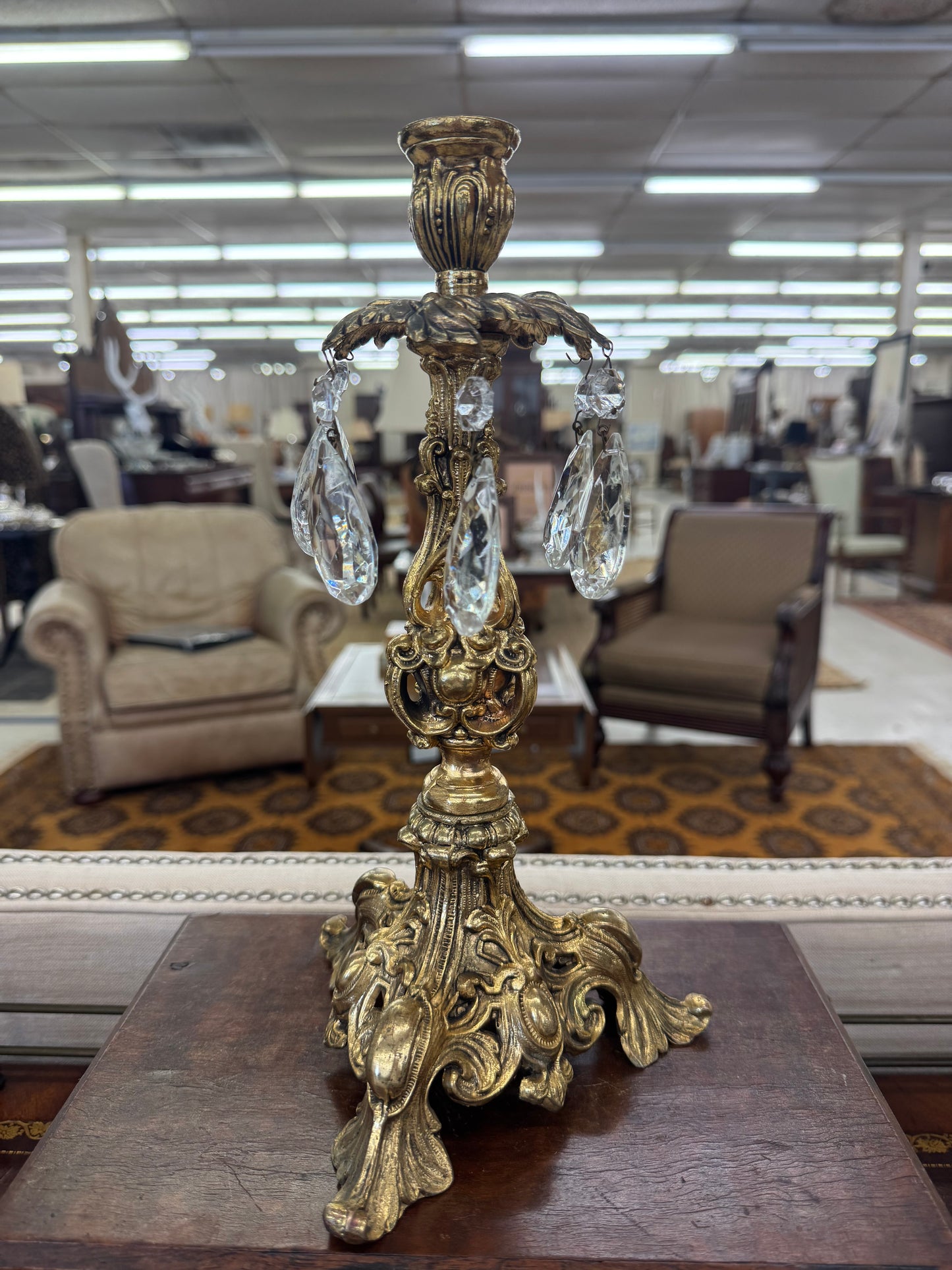 Crystal prism candlestick