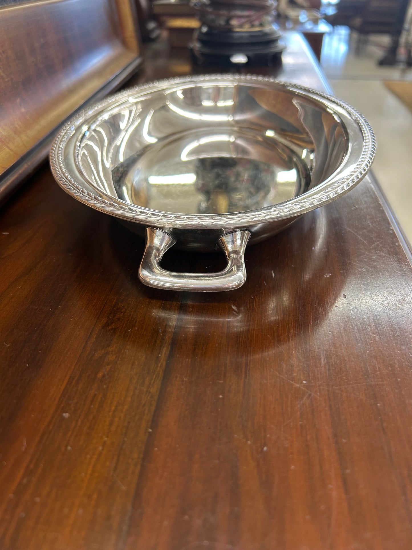 Vintage Silverplate Oval Serving Dish with Handles