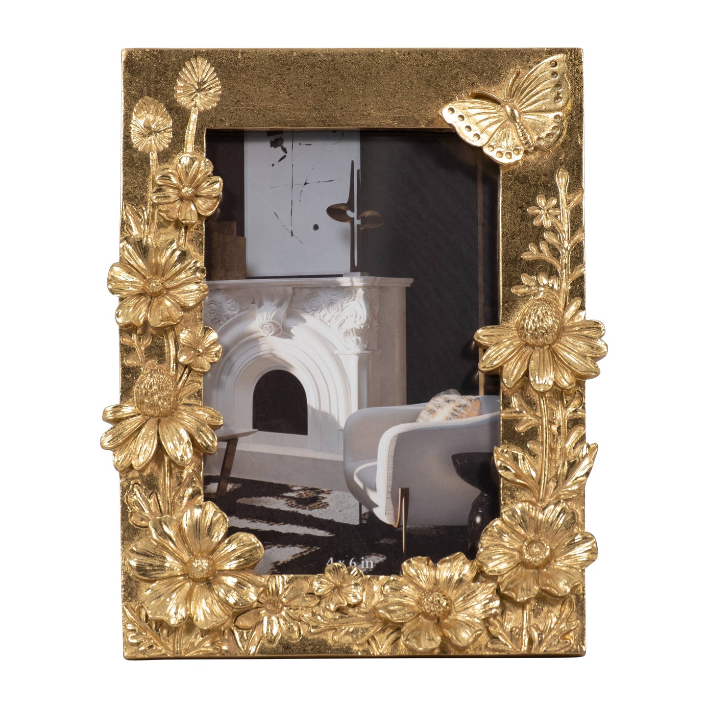 Resin Boho Spring Time Photo Frame - Gold, 4x6 in.