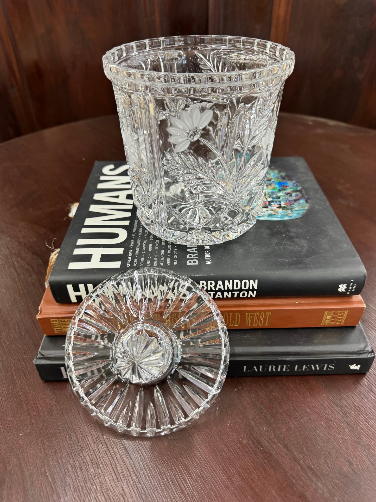 Vintage Cut Crystal Covered Jar
