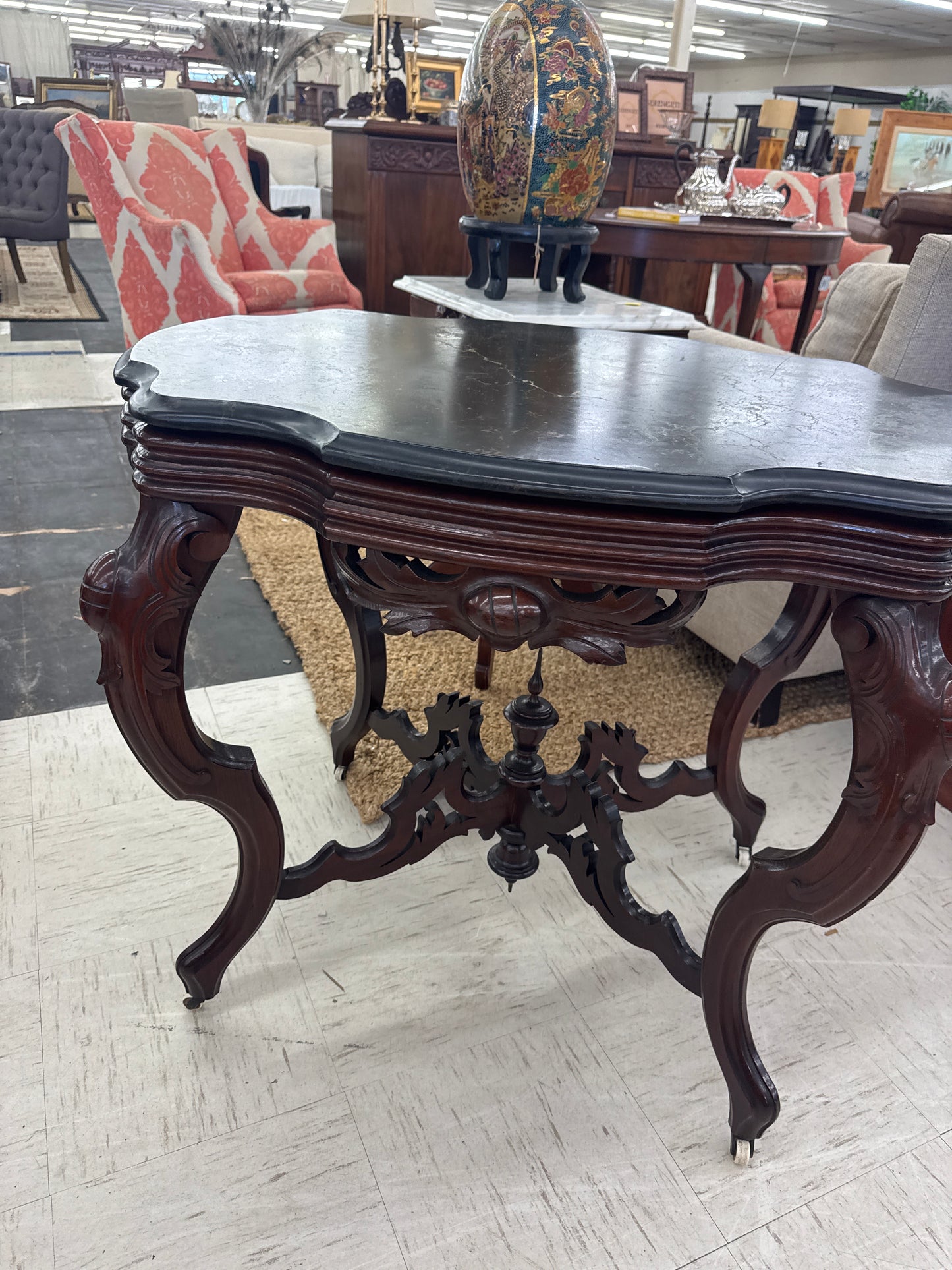 Black marble top table