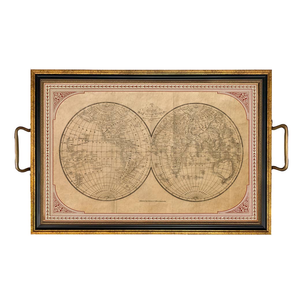 Old World Map Decorative Tray | Home Accents Tabletop Decor
