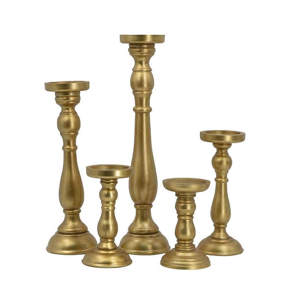 S/5 Candle Holders - Gold