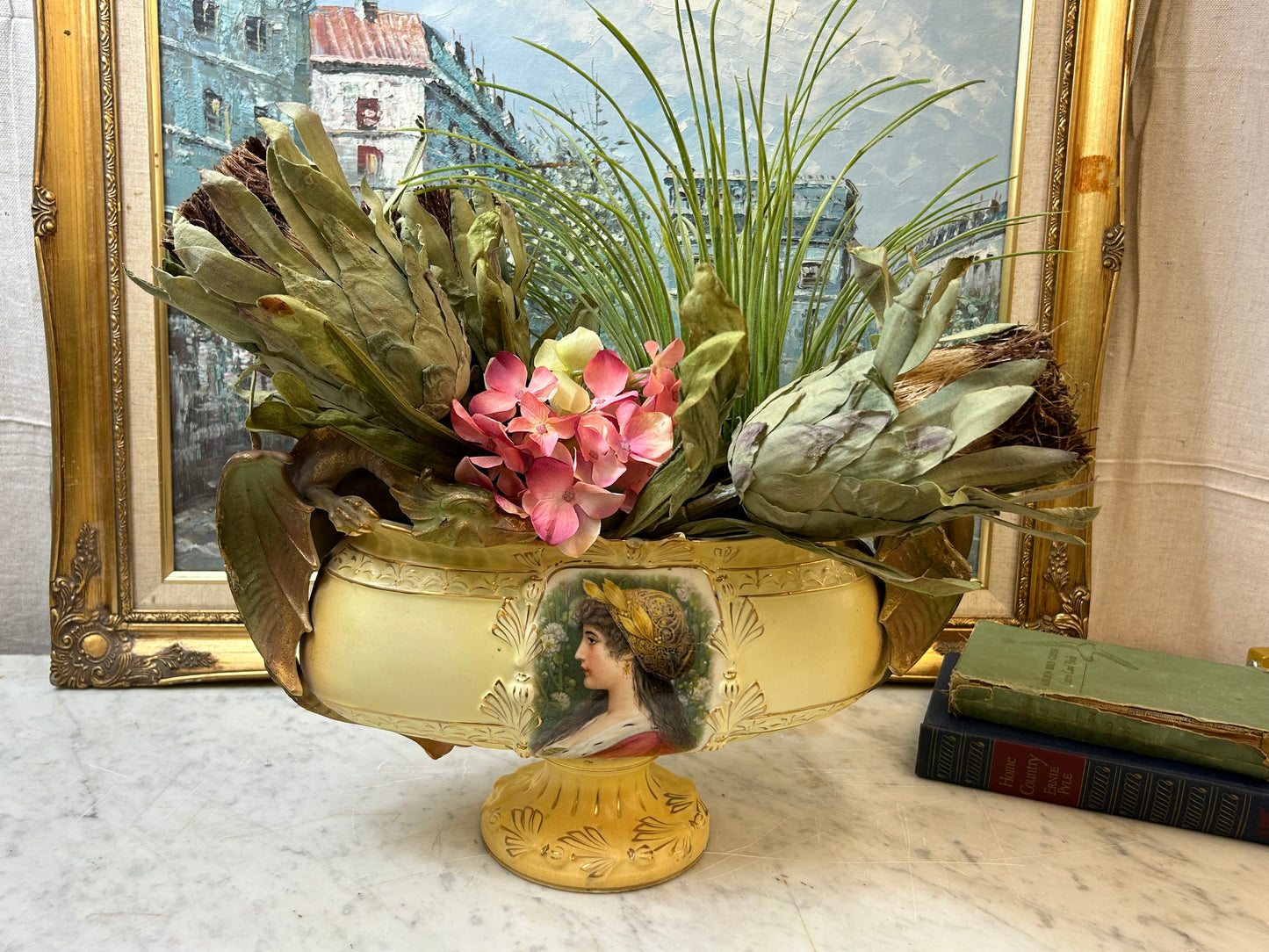 Exceptional antique Royal Wettina porcelain jardinière/centerpiece