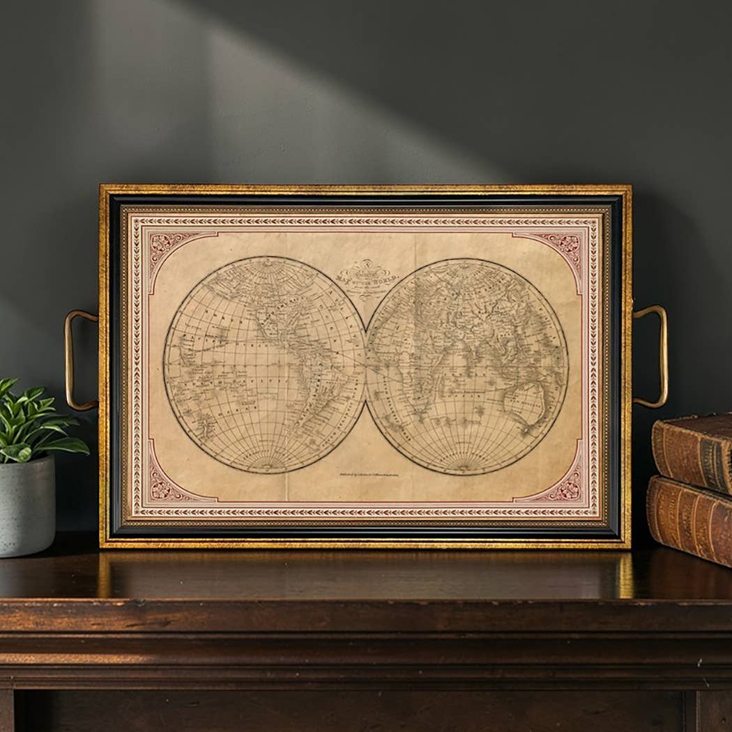 Old World Map Decorative Tray | Home Accents Tabletop Decor