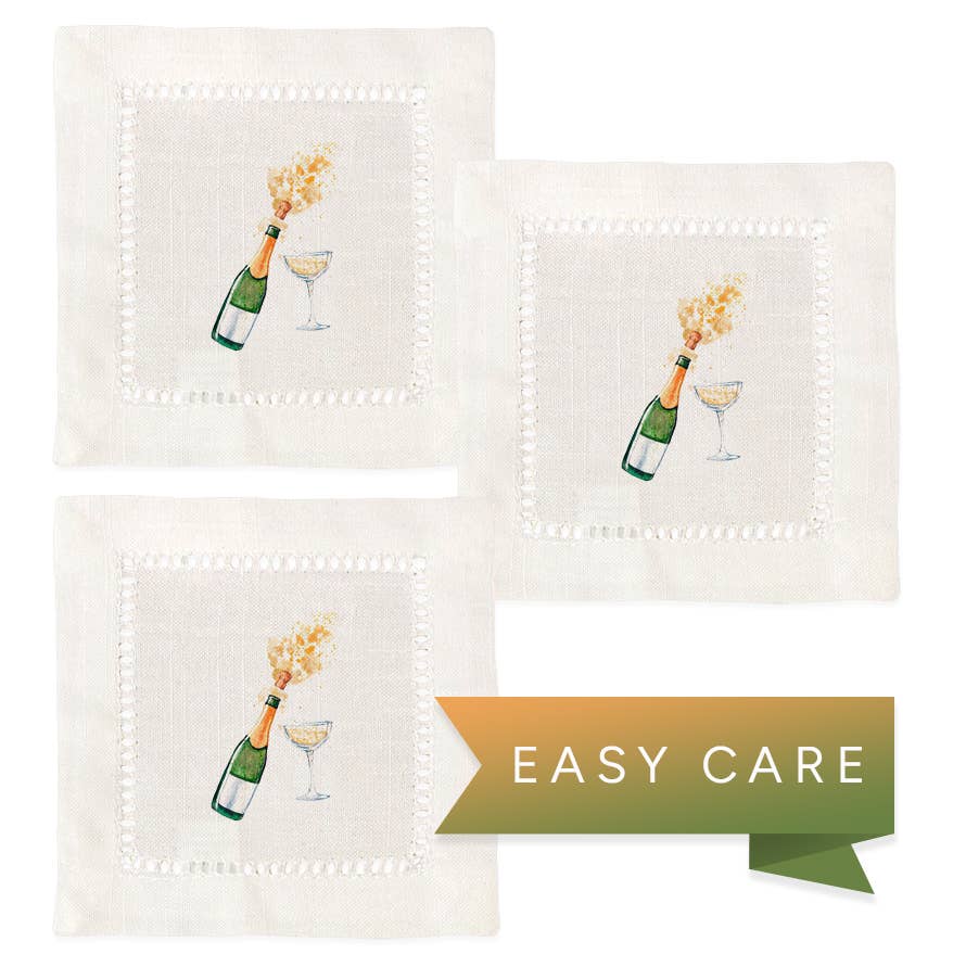 Hemstitch Napkins - New Year's Eve