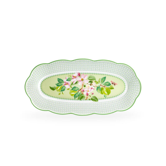 Apple Blossom Geo Harmony Bone China Oval Serving Platter