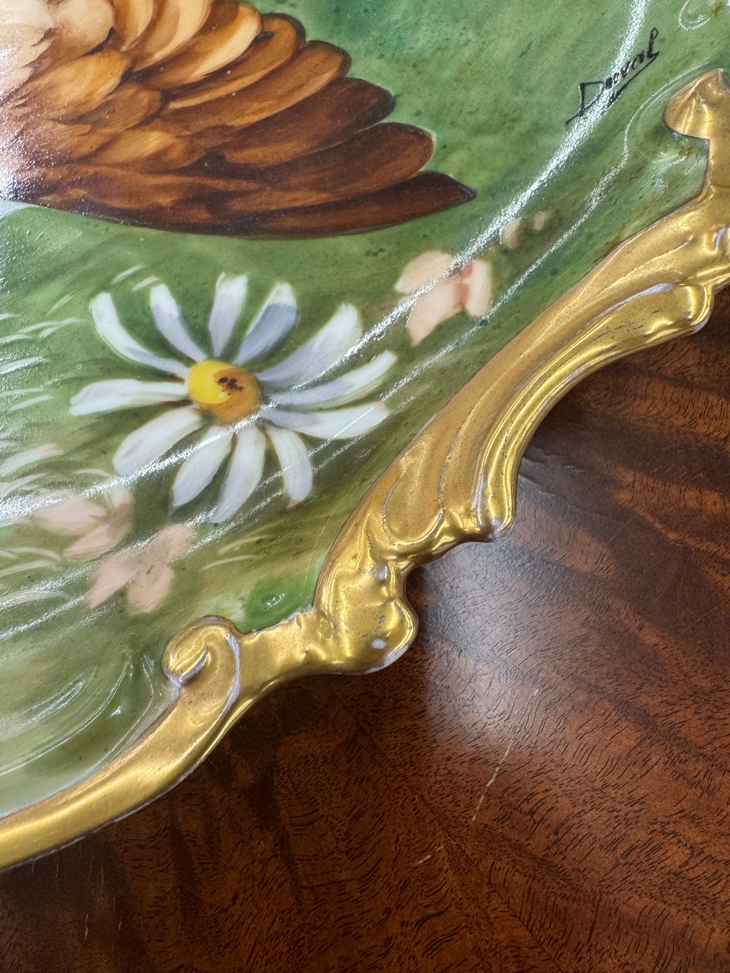 Antique Corone Limoges Hand-Painted Game Bird 13” Charger