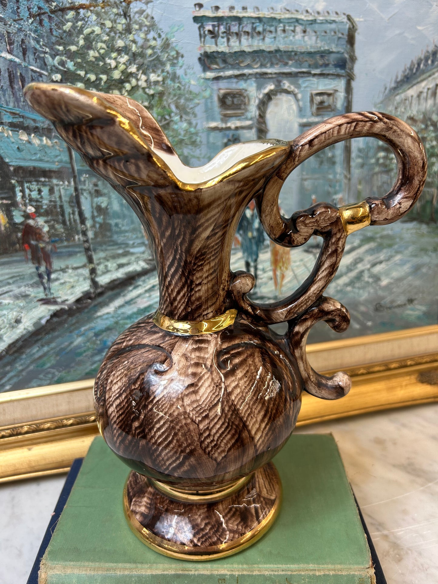 Vintage Belgian ceramic ewer