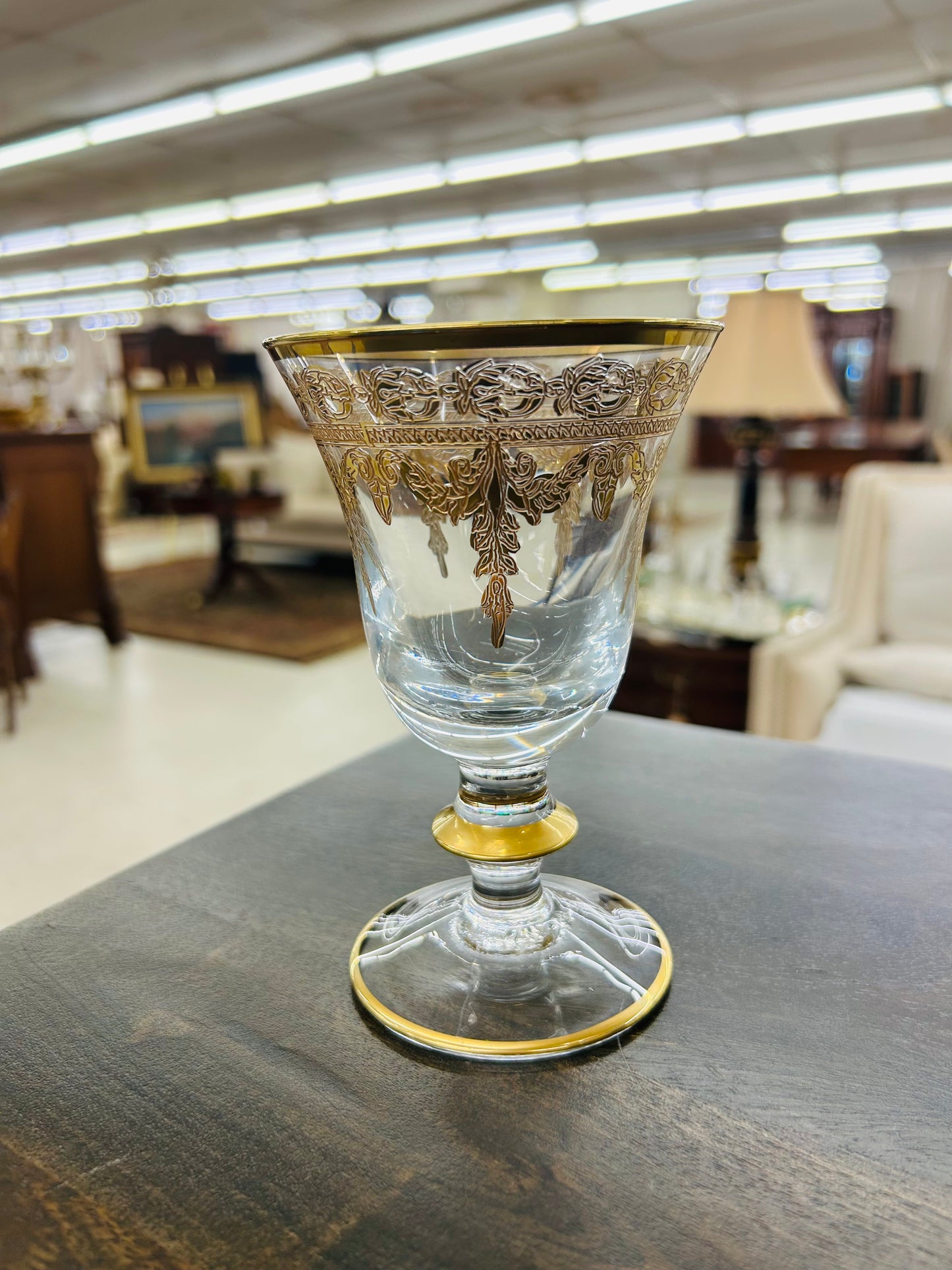 Arte Italica Hand-Blown Italian Gold Encrusted Cordial Goblet