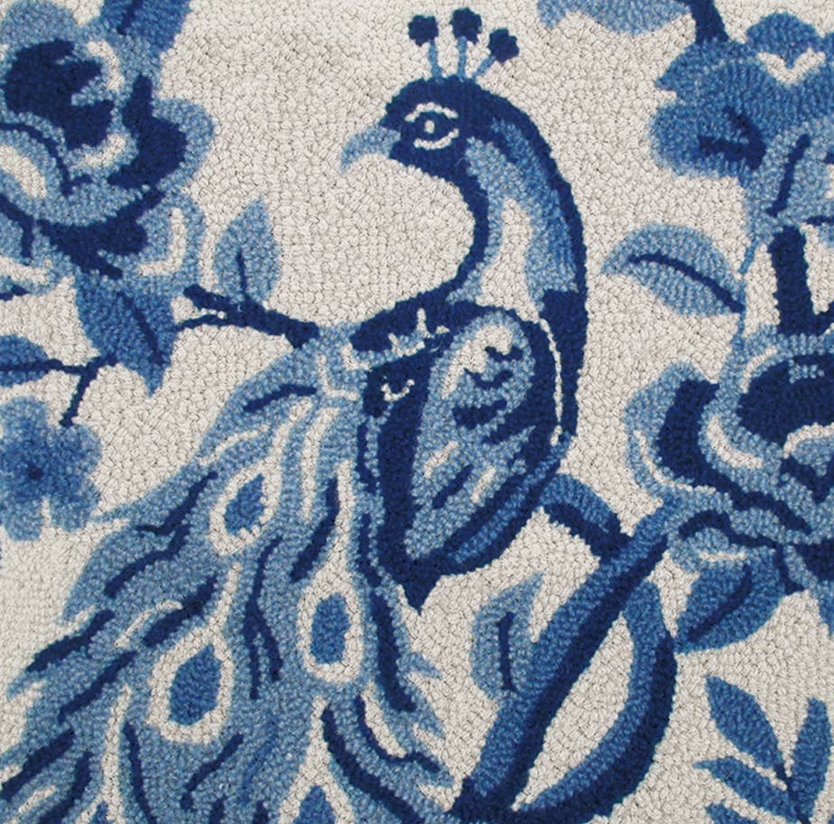 Chinoiserie Peacock Hook Pillow