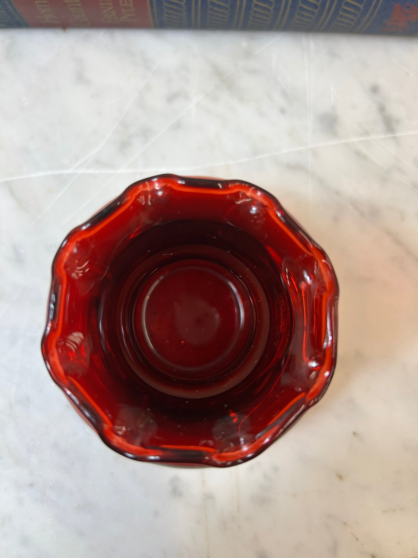 Vintage Ruby Red Art Glass Vase