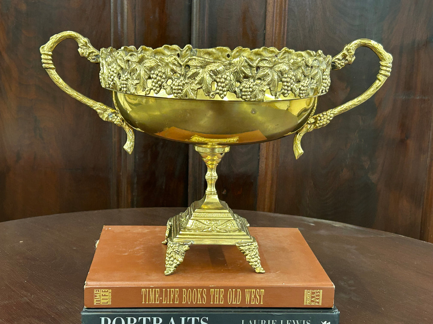 Vintage Brass Grapevine Centerpiece Bowl