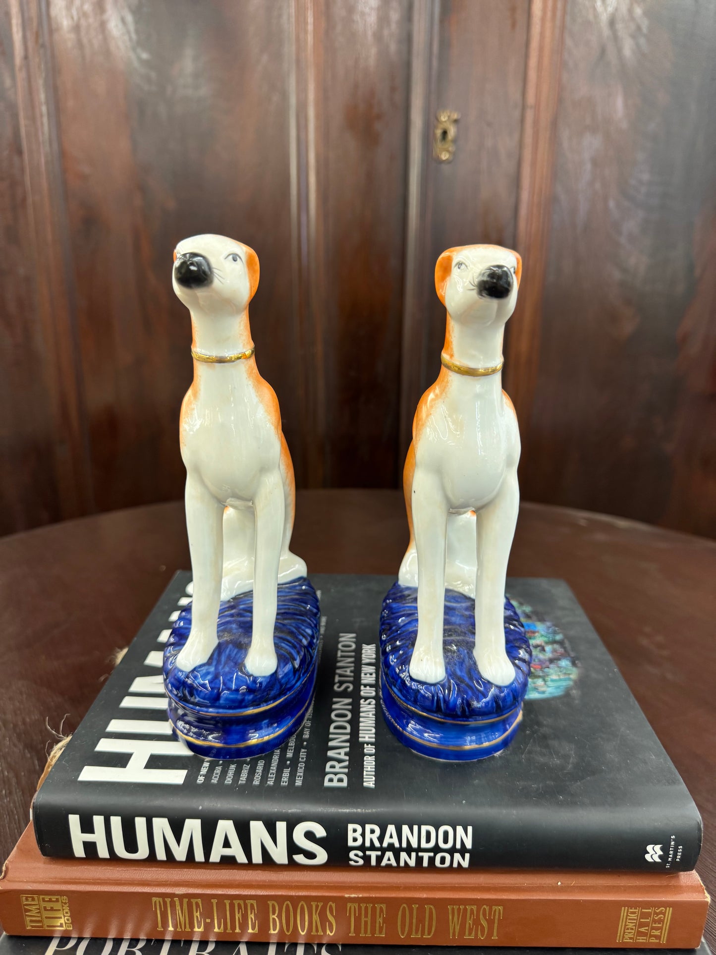 Pair of Vintage Porcelain Borzoi Figurines