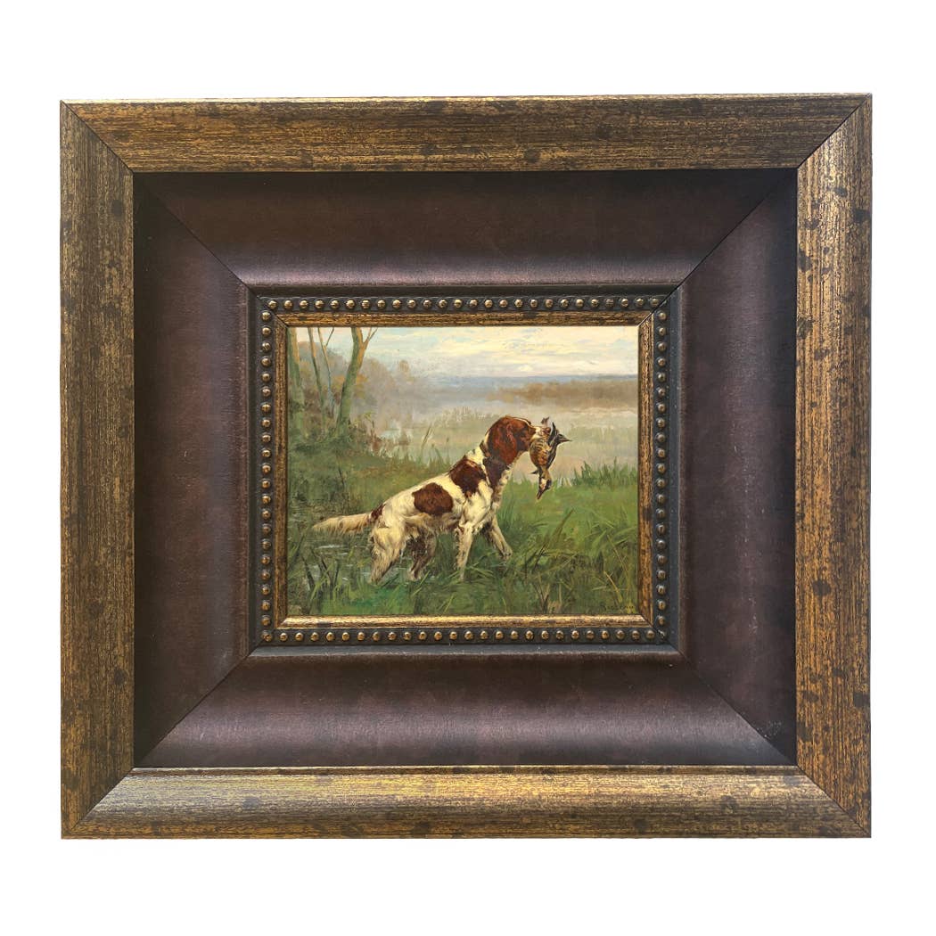 Setter and a Ruddy Duck Vintage Painted Print | Wall art