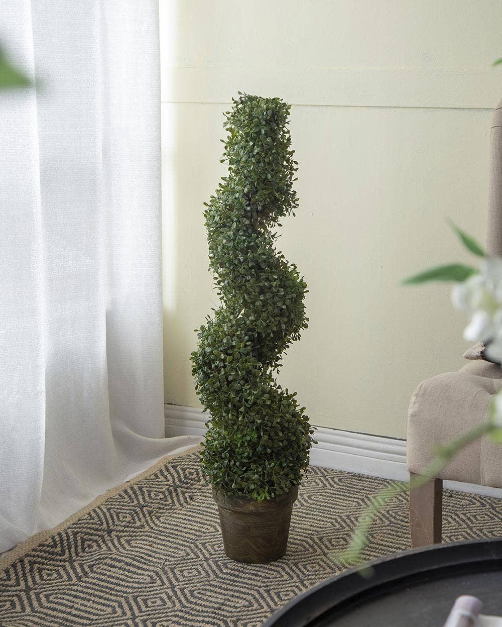 3 Foot Tall Artificial Spiral Boxwood Tree