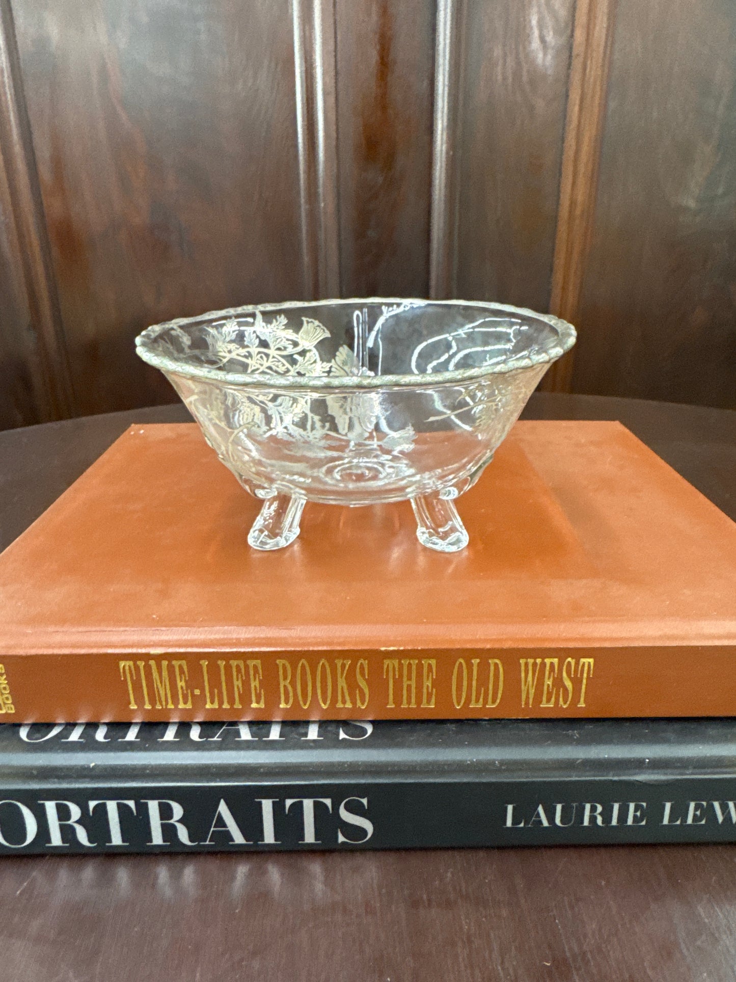 Vintage Sterling Overlay Footed Bowl