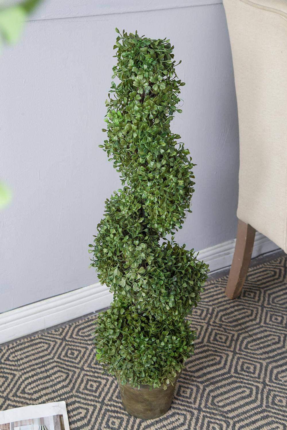 3 Foot Tall Artificial Spiral Boxwood Tree