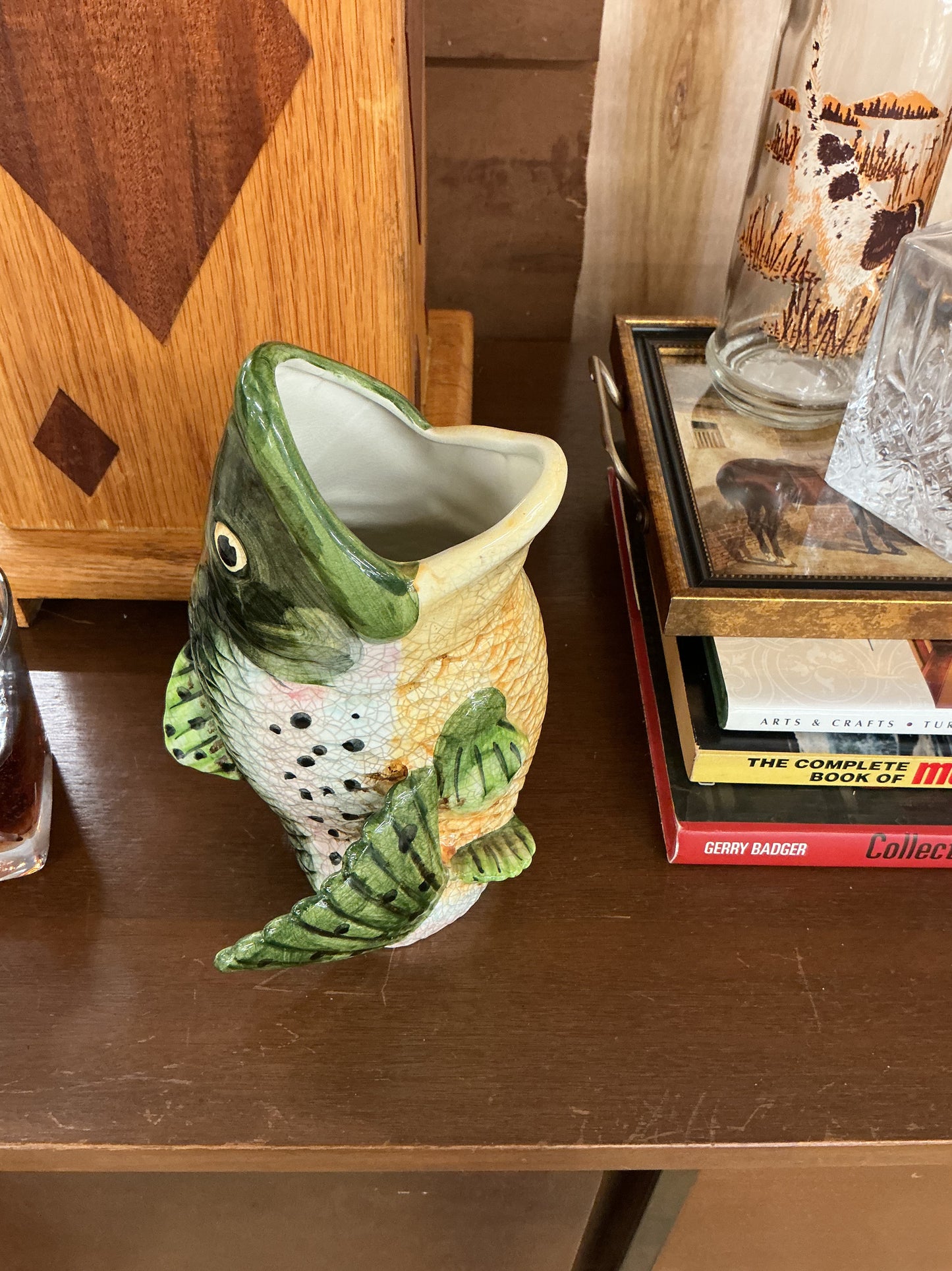 Vintage fish pitcher that doubles as the cutest statement piece.