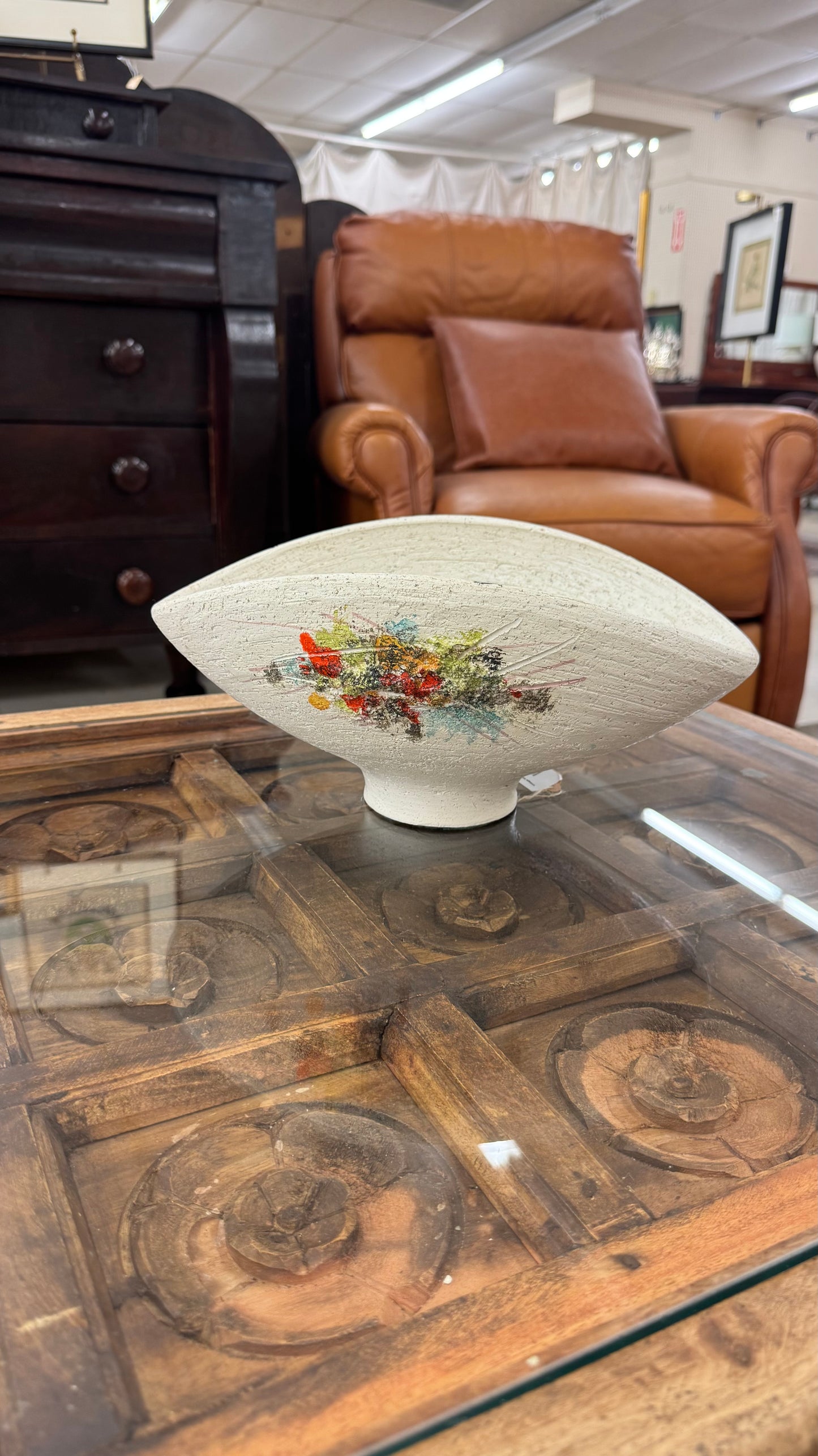 Vintage Mid-Century Atomic Art Pottery Bowl (1953)