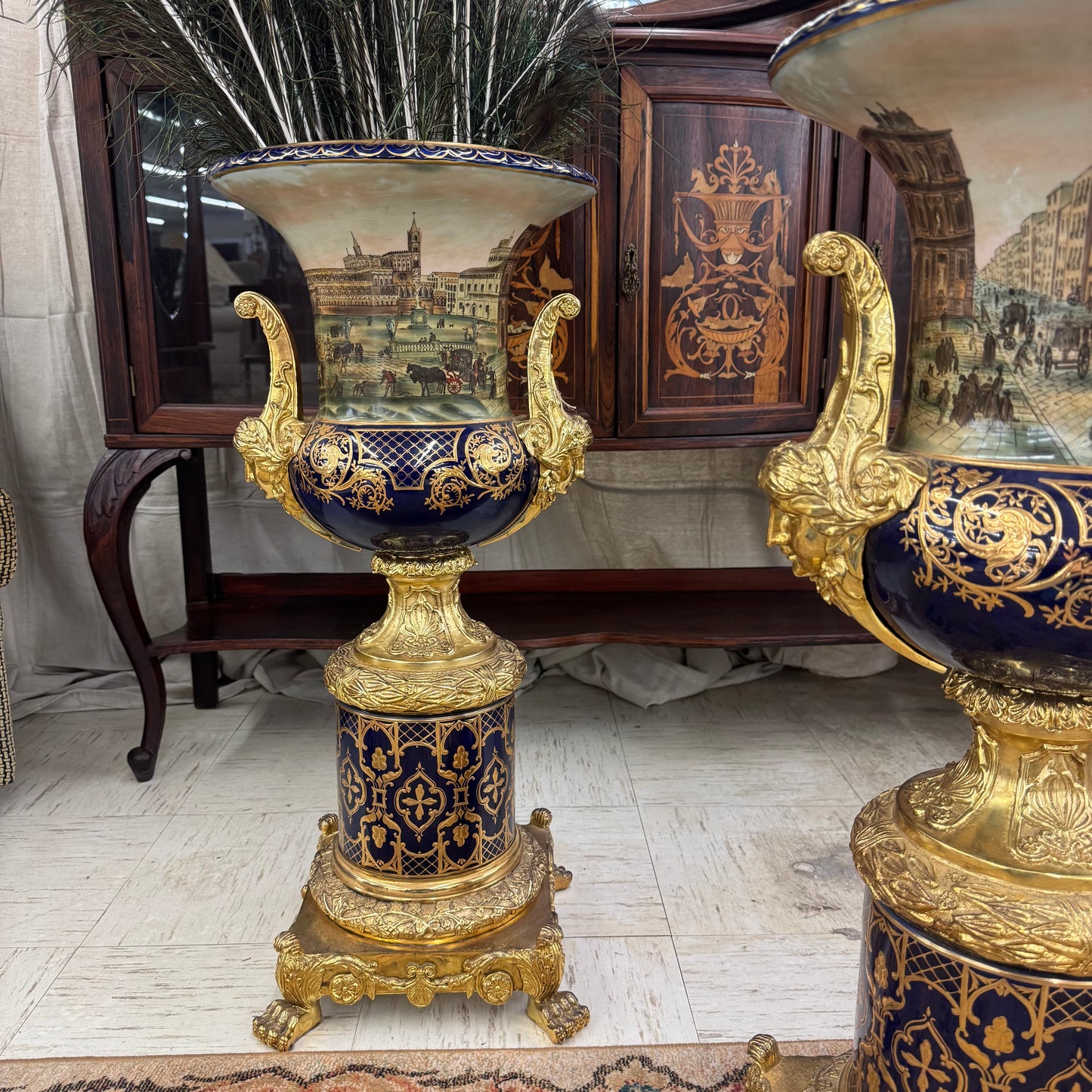 Pair of beautiful porcelain urns