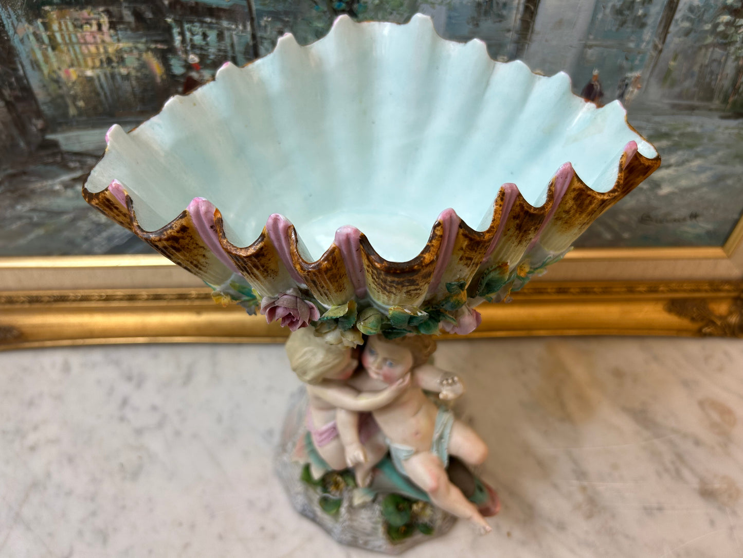 Spectacular antique figural porcelain centerpiece