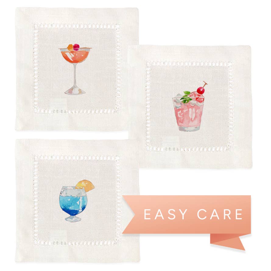 Cocktail Hemstitch Napkins