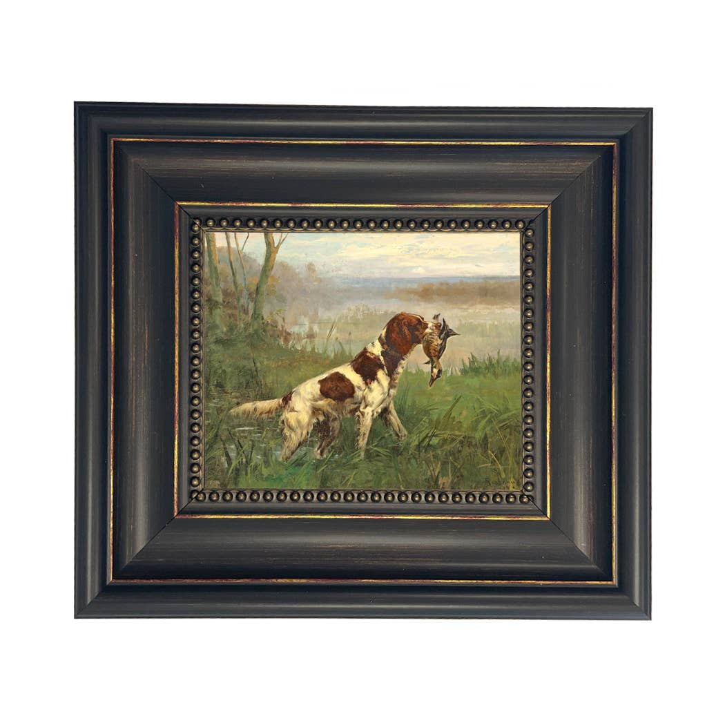 Setter and a Ruddy Duck Vintage Painted Print | Wall art