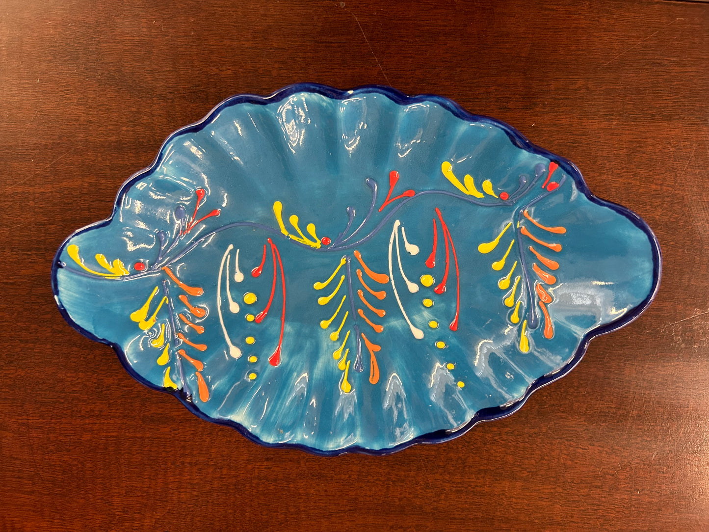 Vintage Monmouth Pottery Hand-Painted Serving Bowl