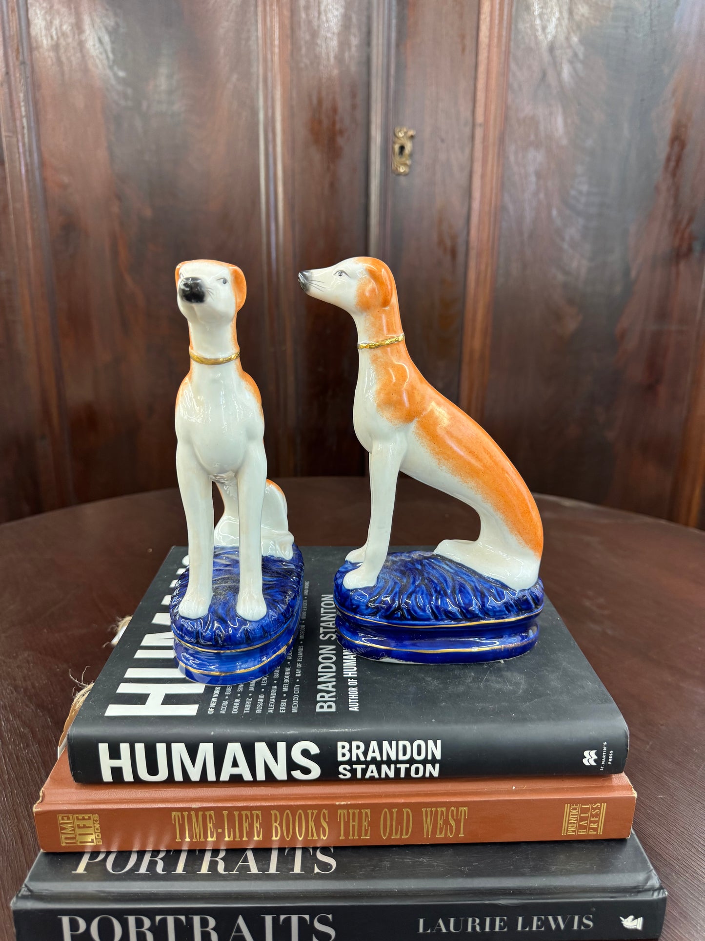 Pair of Vintage Porcelain Borzoi Figurines