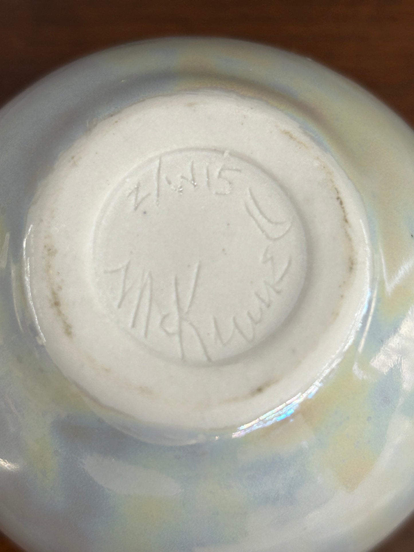 A beautiful signed M.K. Lewis studio pottery piece