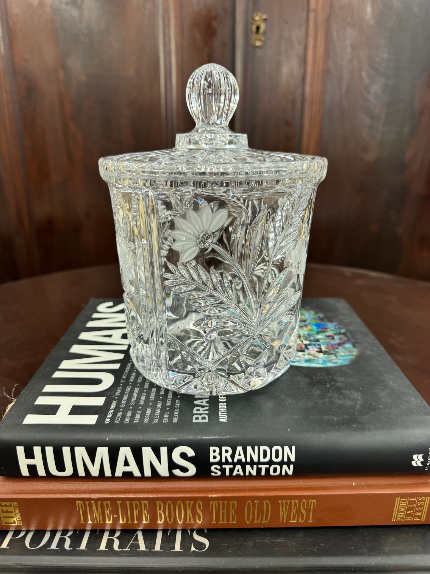 Vintage Cut Crystal Covered Jar