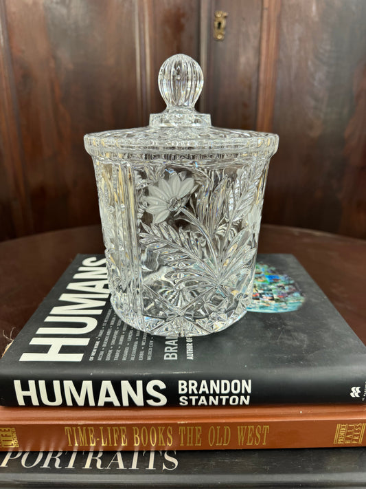 Vintage Cut Crystal Covered Jar
