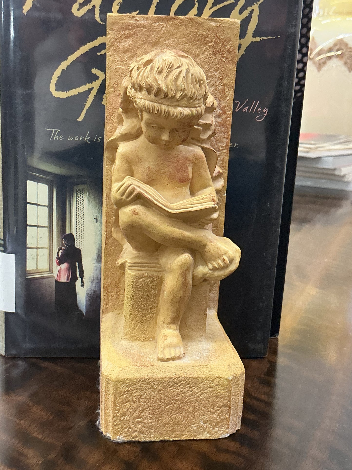 European Style Reading Cherub Bookends