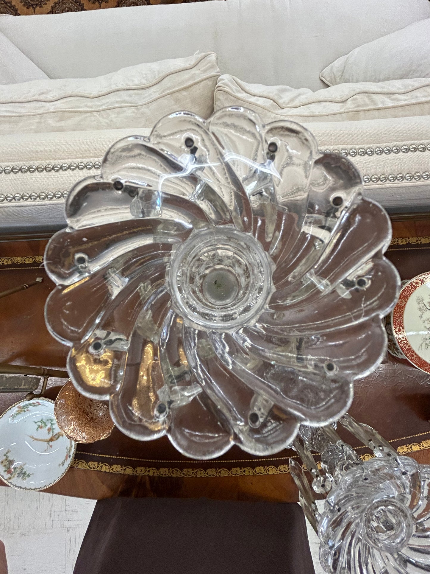 Pair of Crystal Style Prism Candleholders