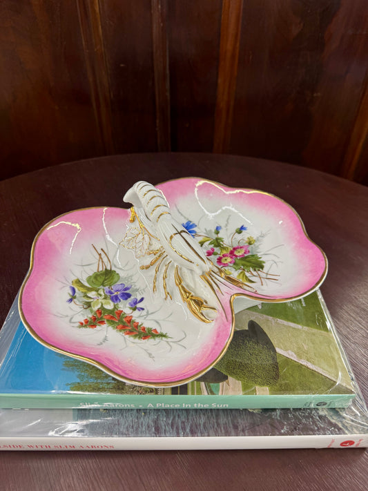 Beautiful antique German porcelain lobster divided serving dish