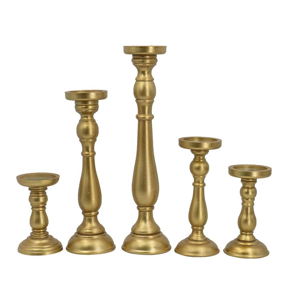 S/5 Candle Holders - Gold
