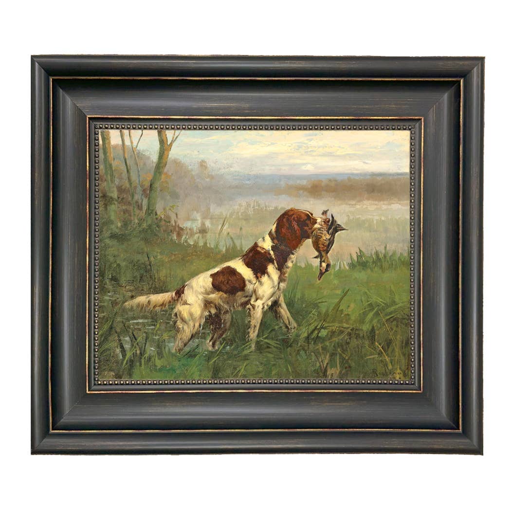 Setter and a Ruddy Duck Vintage Painted Print | Wall art
