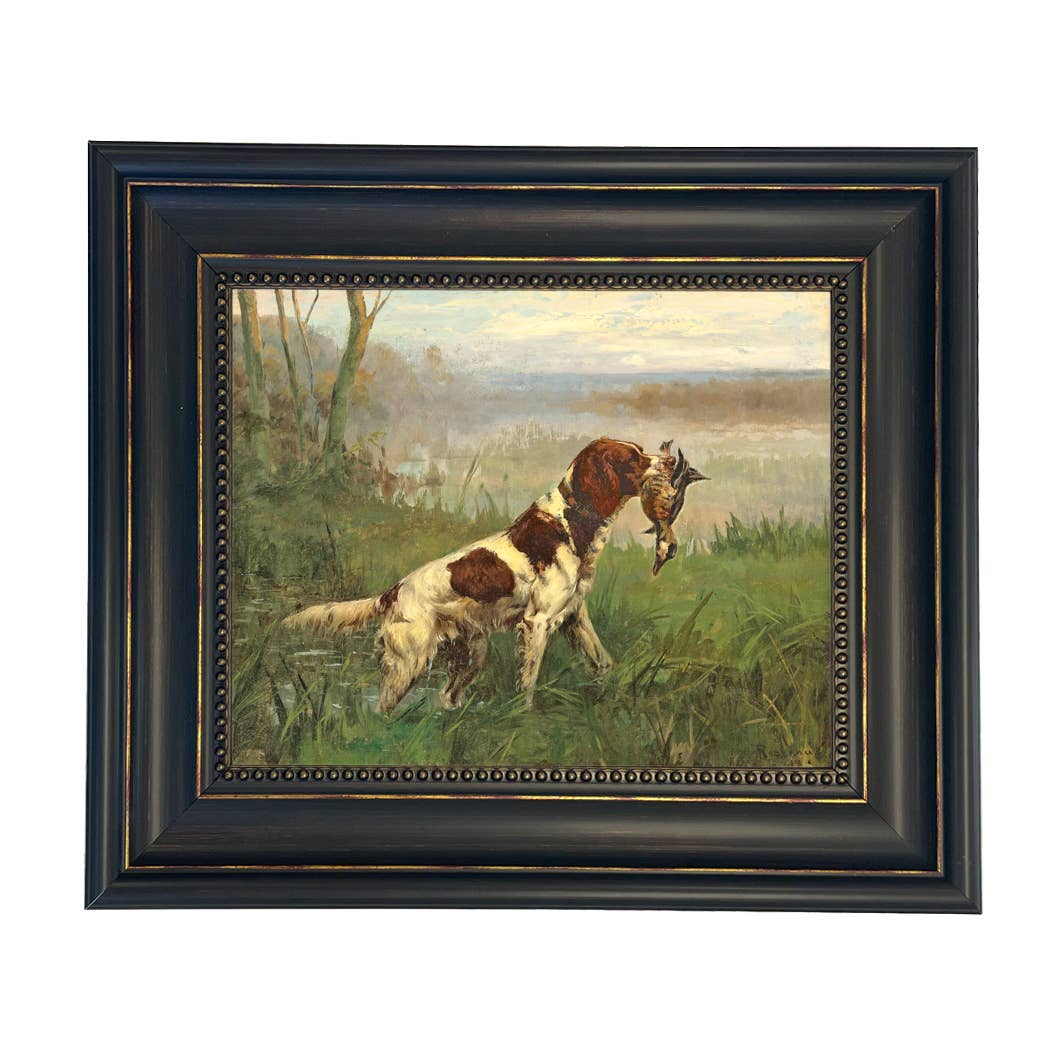 Setter and a Ruddy Duck Vintage Painted Print | Wall art