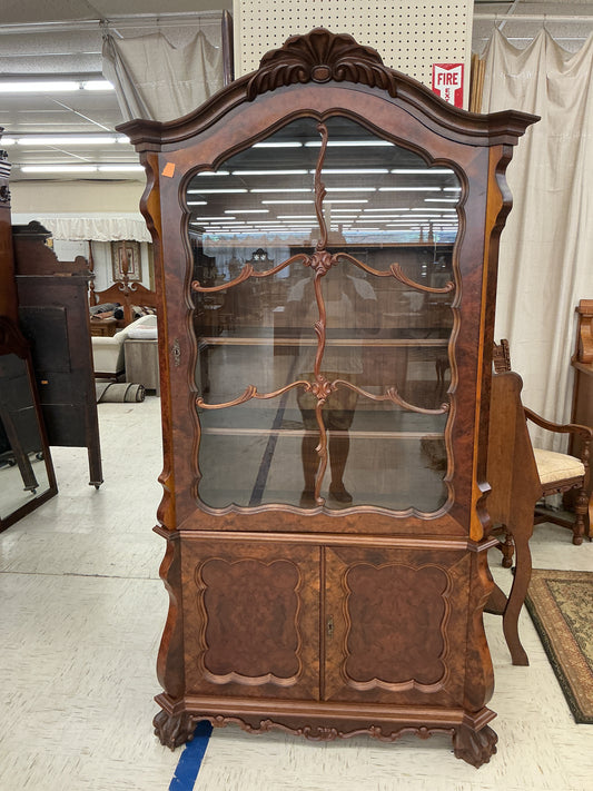 French Walnut Display Cabinet
